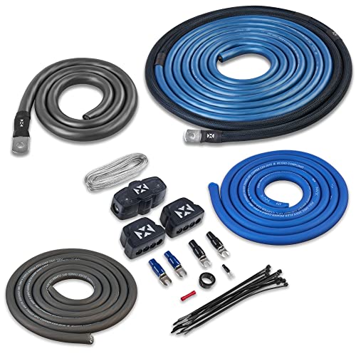 NVX True 1/0 Gauge AWG 100% OFC Dual Amplifier Wiring Kit Without RCA Cable - XAPK1D - Image 1