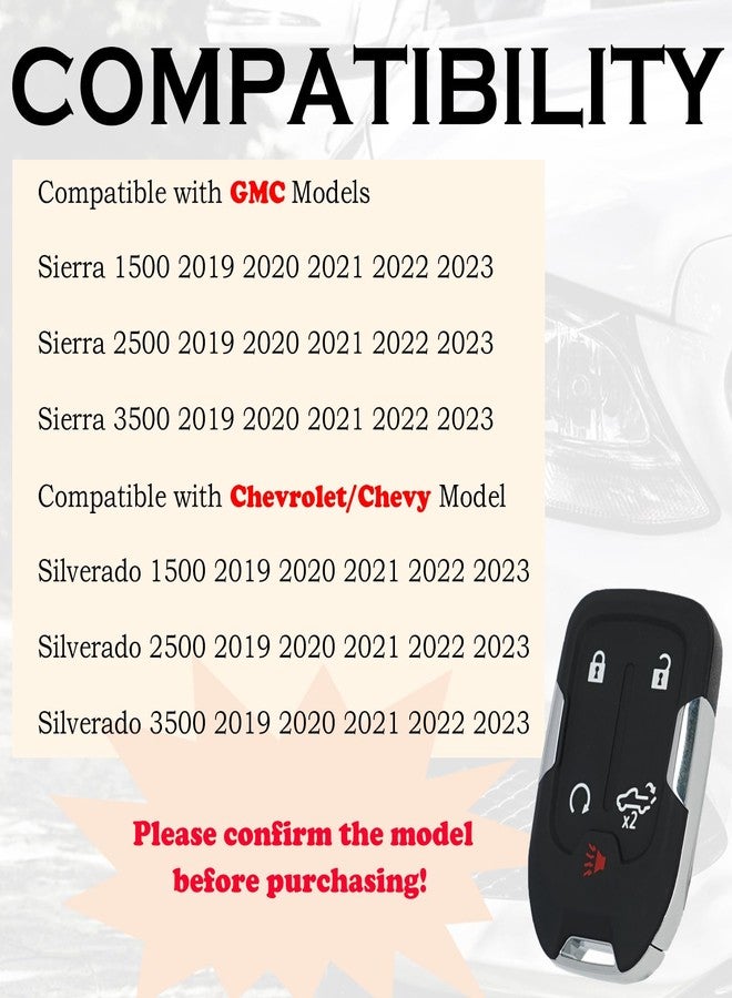 SUPALAND Keyless Entry Remote Start Control Key Fob Replacement Fits for GMC Sierra 1500 2500 3500 2019 2020 2021 2022 2023 Chevrolet Silverado 1500 2500 3500 HYQ1ES 13522904 13522854 433 MHz - Image 3