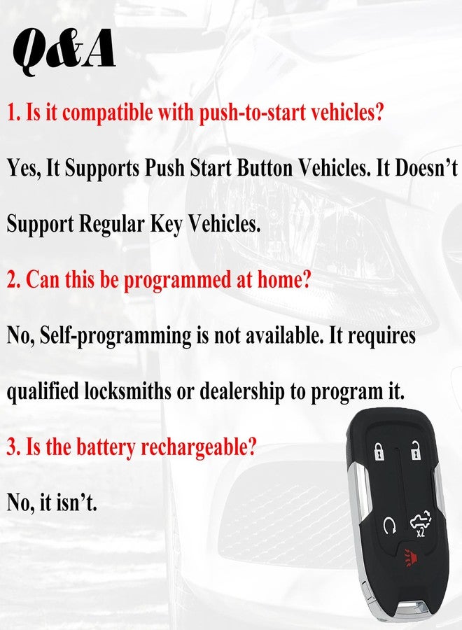 SUPALAND Keyless Entry Remote Start Control Key Fob Replacement Fits for GMC Sierra 1500 2500 3500 2019 2020 2021 2022 2023 Chevrolet Silverado 1500 2500 3500 HYQ1ES 13522904 13522854 433 MHz - Image 2