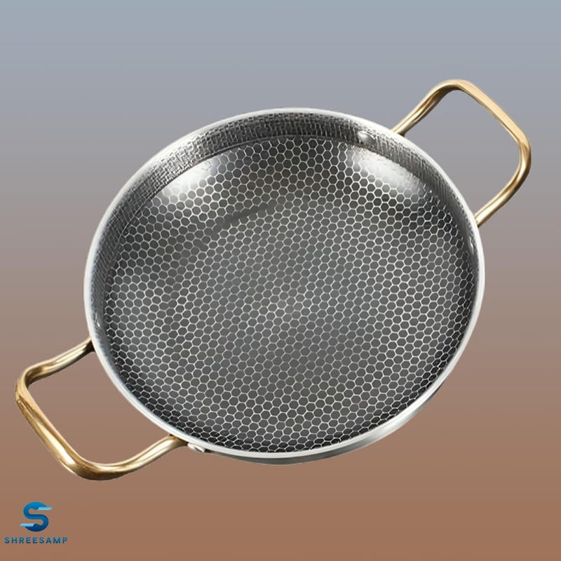 SHREESAMP SHREESAMP Versatile Honeycomb Coating Non-Stick Seafood Frying Pan: Elevate Your Cooking with Effortless Release and Even Heat Distribution for Perfectly Fried Fish, Shrimp, and Shellfish  - Image 2