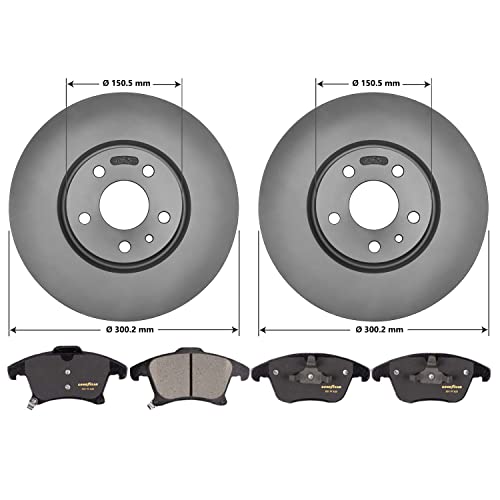Goodyear Brakes PRK80883F | Front Premium Brake Kit with Pair (2) of AntiOx Coated Brake Rotors and Ceramic Brake Pads fits Ford Fusion 20-13; Lincoln MKZ 16-13 - Image 3