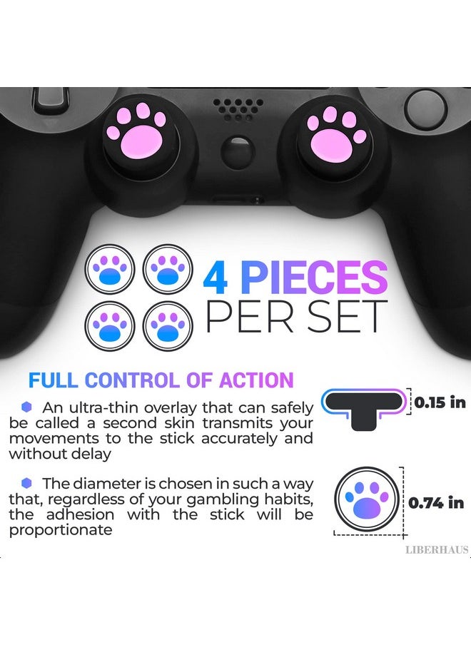 LIBERHAUS - 4Pcs Cat Paw Pink Ps4 Thumbstick Grips Switch Thumb Grips Ps3 Controller Grips Switch Joystick Caps Ps4 Thumb Grips Xbox Joystick Grips Xbox 360 Thumb Grips Ps4 Controller Joystick Grips - Image 1