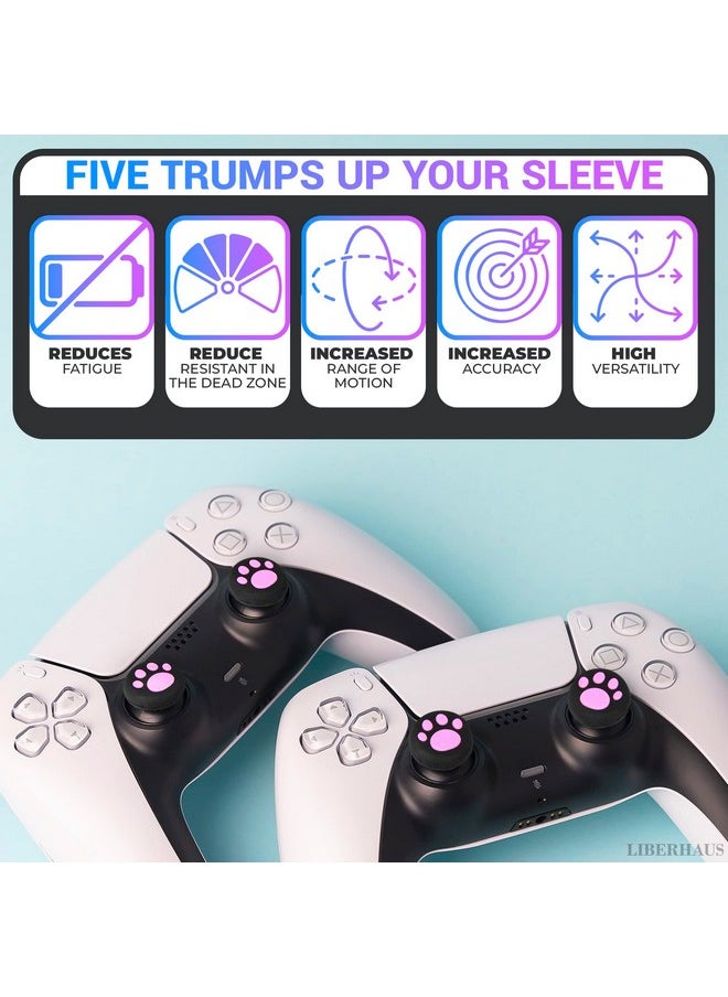 LIBERHAUS - 4Pcs Cat Paw Pink Ps4 Thumbstick Grips Switch Thumb Grips Ps3 Controller Grips Switch Joystick Caps Ps4 Thumb Grips Xbox Joystick Grips Xbox 360 Thumb Grips Ps4 Controller Joystick Grips - Image 1