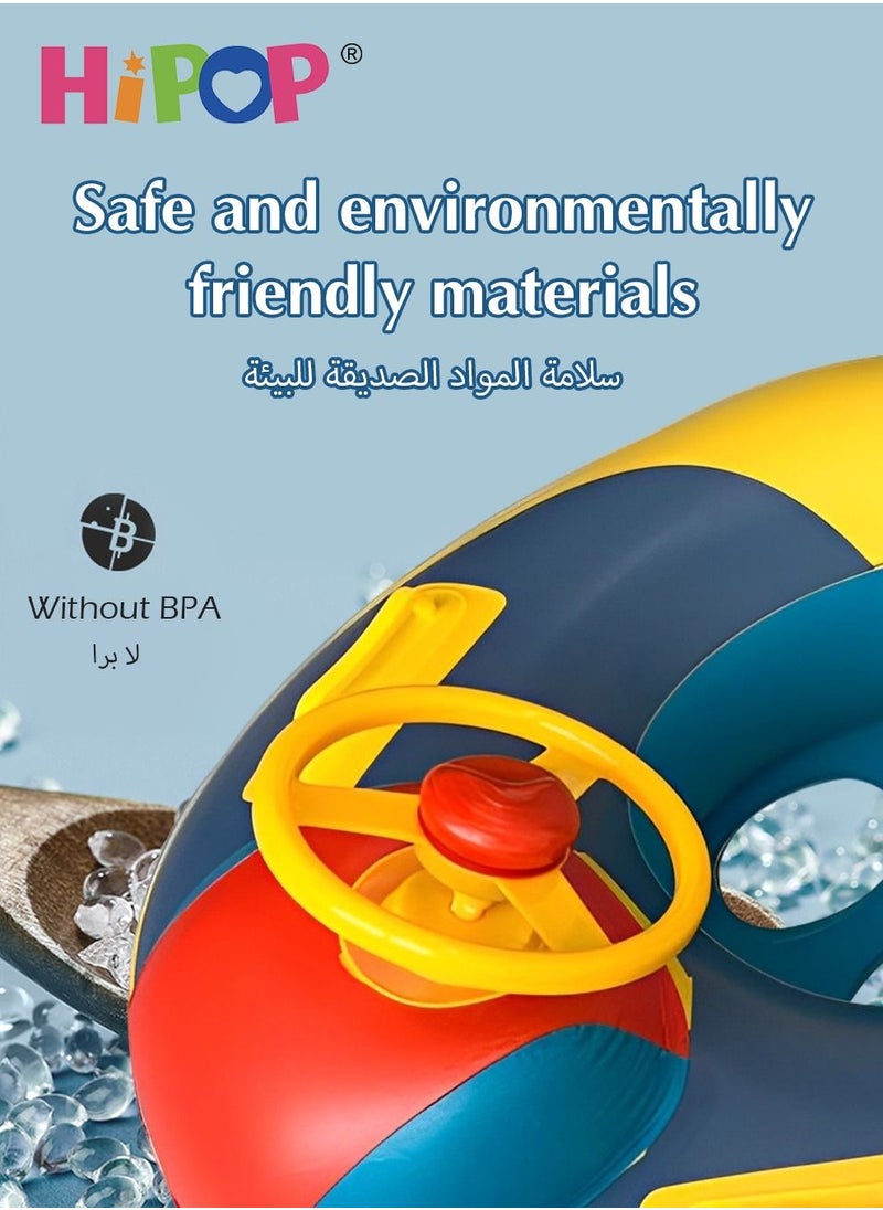 HIPOP - Children's Inflatable Float,Outdoor Swimming Seat Ring with Fun Horn,Kid's Swimming Ring - Image 1