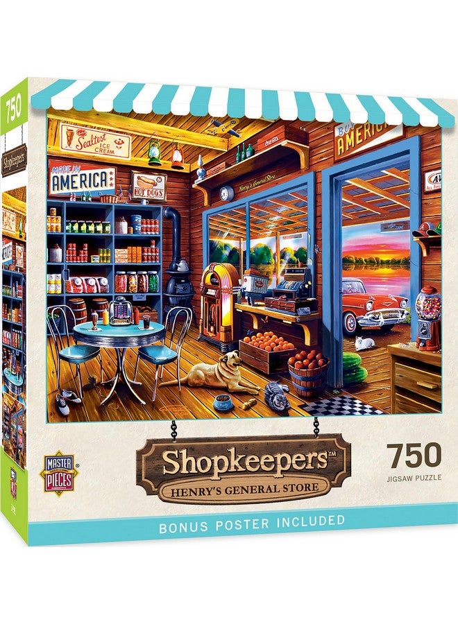 ماستر بيسيز لعبة تركيب الصور المقطوعة المكونة من 750 قطعة للكبار والعائلة - متجر هنري العام - 18 × 24 بوصة - Image 1