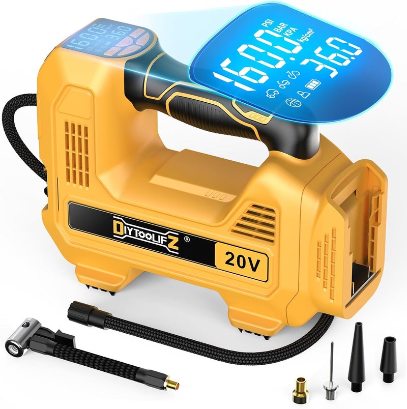 DIYtoolifz 160PSI Cordless Tire Inflator Compatible with Dewalt 20V Air Compressor - Image 1