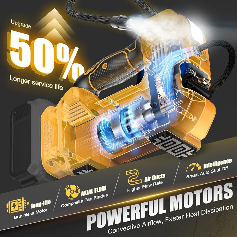 DIYtoolifz 160PSI Cordless Tire Inflator Compatible with Dewalt 20V Air Compressor - Image 2
