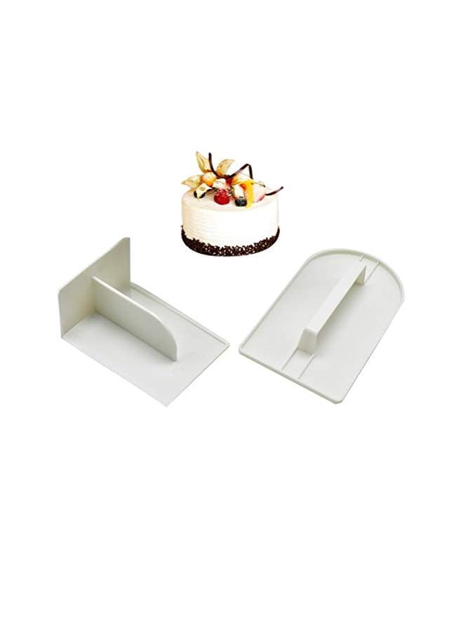 Raxoom DIY Cake Edge Fondant Scraper Smoother Dessert Pastry Decorating Mold Cream Spatula Baking Tools (Spatula+White T Shape+ White U Type + White V Type) - Image 3