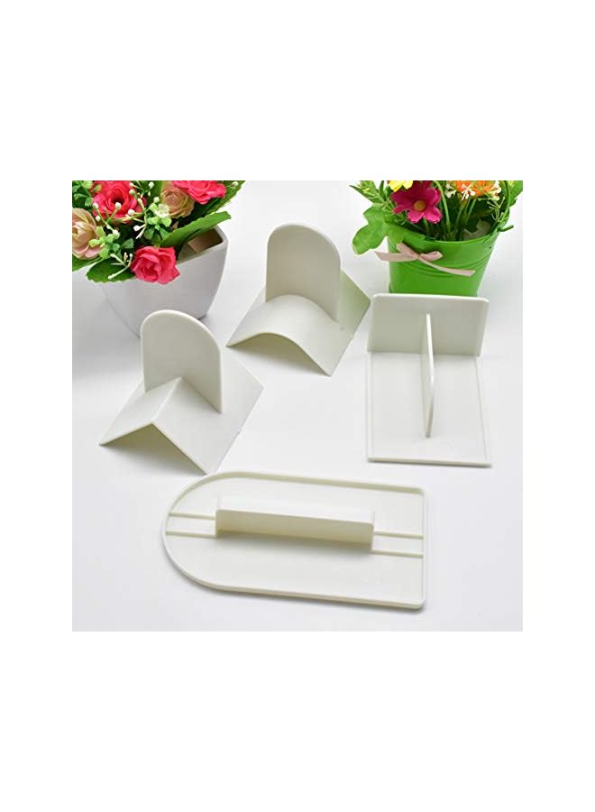 Raxoom DIY Cake Edge Fondant Scraper Smoother Dessert Pastry Decorating Mold Cream Spatula Baking Tools (Spatula+White T Shape+ White U Type + White V Type) - Image 4