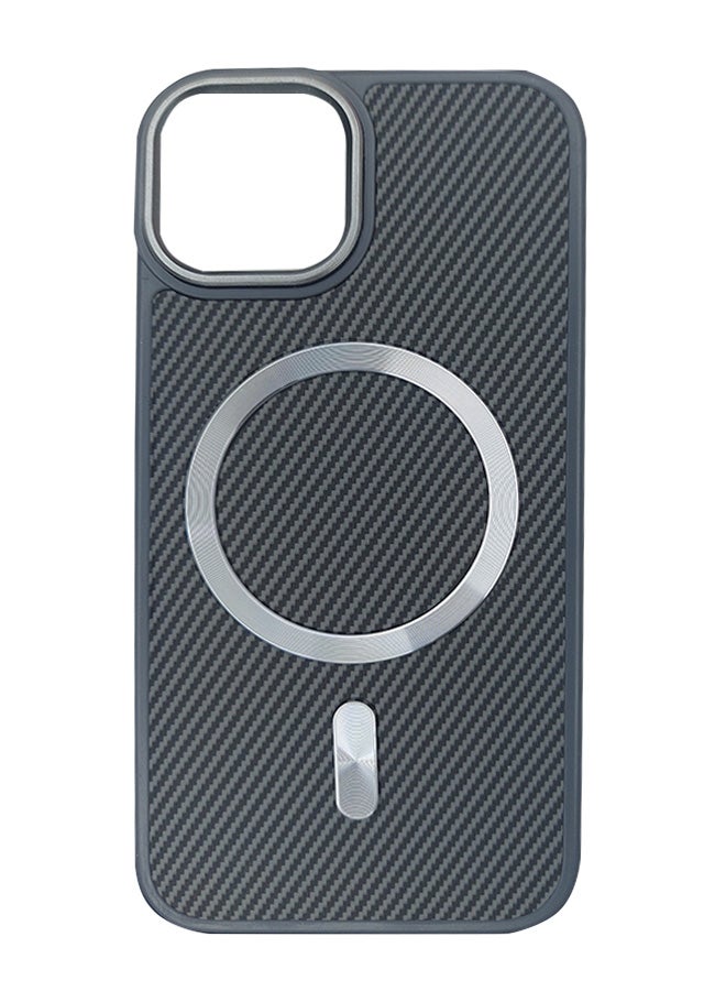 Magnetic Carbon Fiber Back Case for iPhone 15, Rugged Shockproof MagSafe Phone Case, Ultra Slim Case with Padded Interior to Prevent Your Phone's Back from Scratches, Supports Wireless Charging, Heavy Duty Protection and Anti-Scratch, for iPhone 15 - Grey  - Image 2