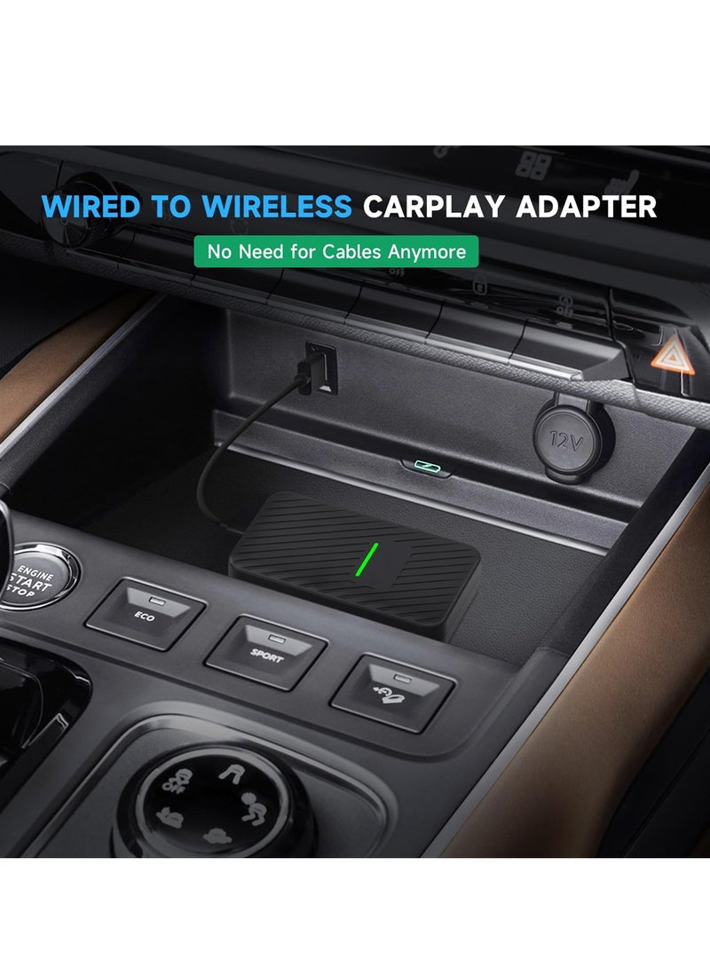 Wireless CarPlay Adapter for iPhone 2023, 5.8 GHz Wireless Carplay Dongle Converts Factory Cars Wired Carplay to Wireless, Carplay Bluetooth Adapter, Support Online Upgrade Support iOS 10+ - Image 2