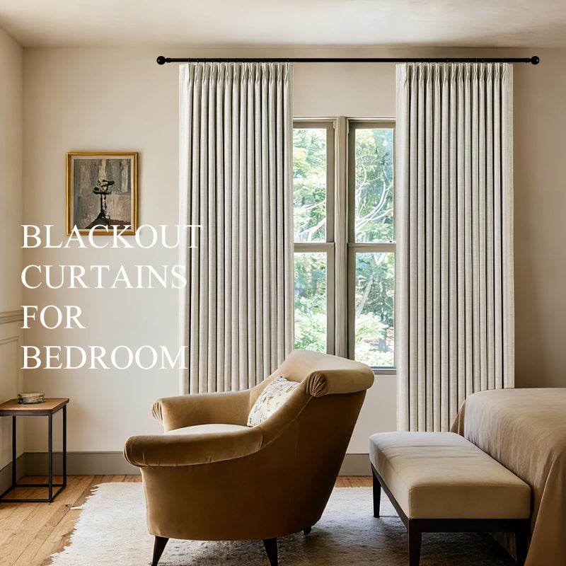 AUSSPVOCT Pinch Pleated Curtains 100% Blackout Linen Curtains 90 Inches Long for Bedroom Living Room, Natural Memory Trained Thermal Insulated Room Darkening Window Pleat Drapes with Hooks, 2 Panels, 40"Wx90"L - Image 4