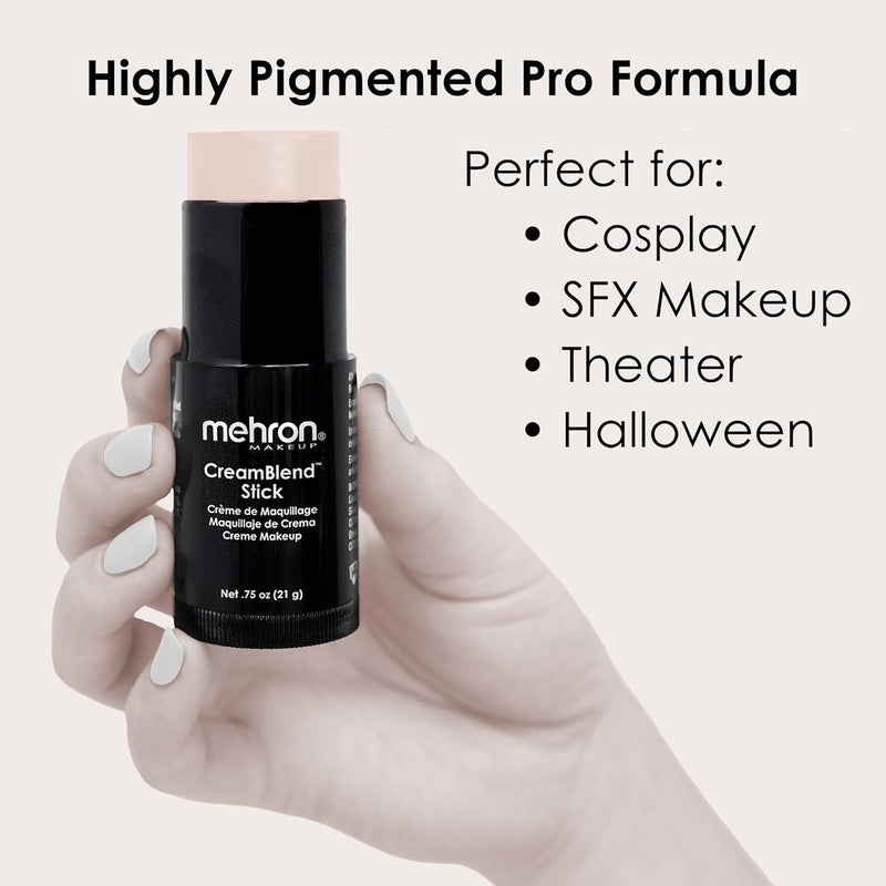 Mehron Makeup CreamBlend Stick - Professional Face Paint, Body Paint, & Foundation Cream Makeup (Butterfly Ivory) - 0.75 oz (21 g) - Image 3
