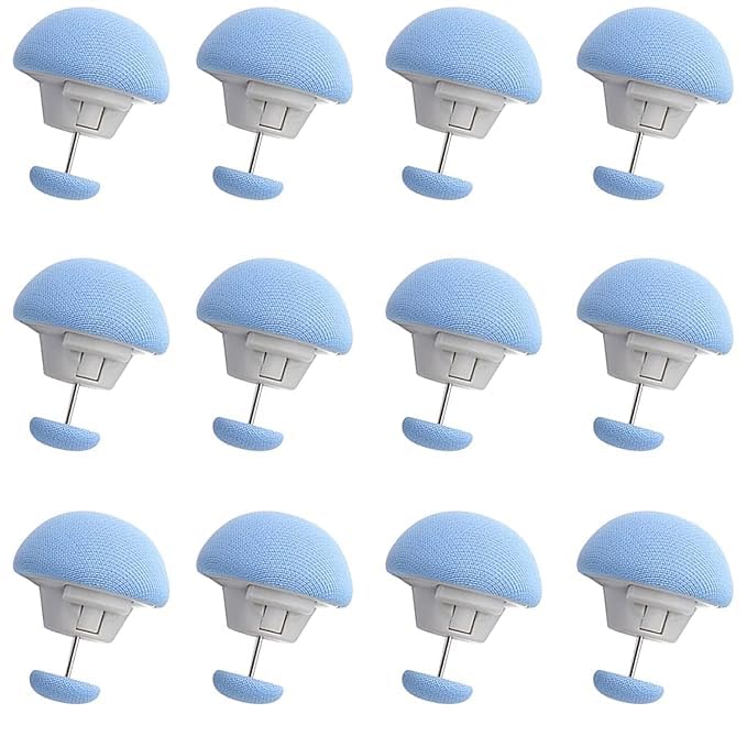 Avon Wellness Avon Wellness Duvet Cover Holding Quilt Fixing Clips,Mushroom Round Fixing Clips with Buttons,Blanket,Duvet Cover, Holding,Quilt Clip Fasteners,Non-Slip for Fixing Curtain Socks Mattress (8, Blue) - Image 1