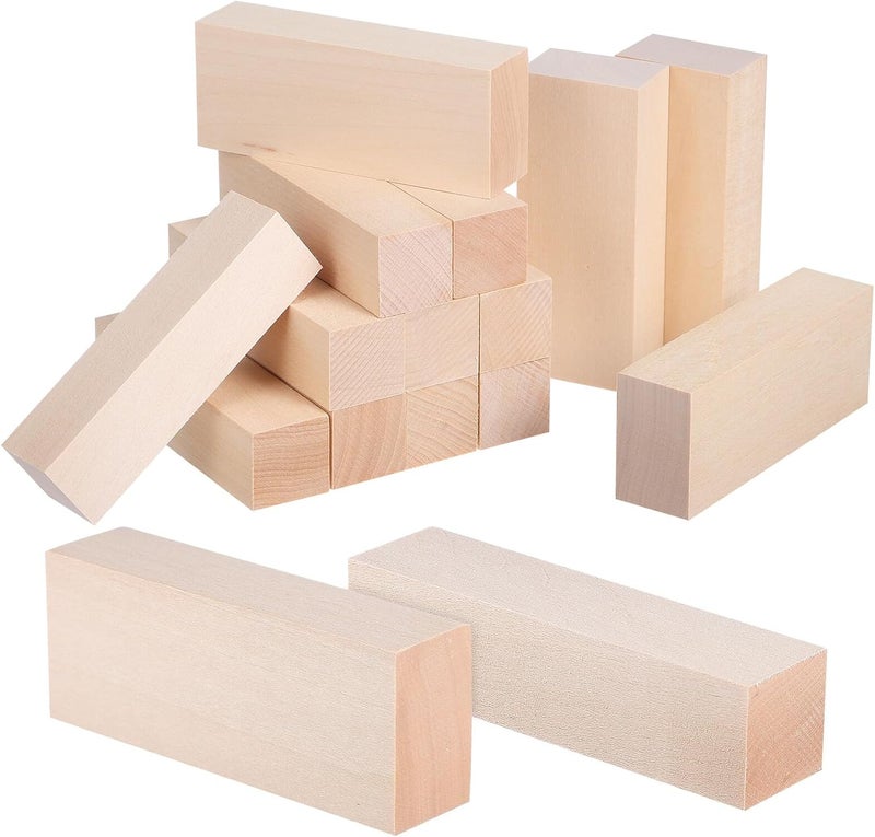 14 Pcs Square Wood Dowels Craft Sticks Basswood Wood Strips for Handcrafts Furniture Repairs Model Making Supplies - Image 1