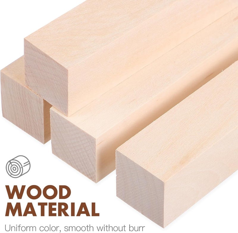 14 Pcs Square Wood Dowels Craft Sticks Basswood Wood Strips for Handcrafts Furniture Repairs Model Making Supplies - Image 4
