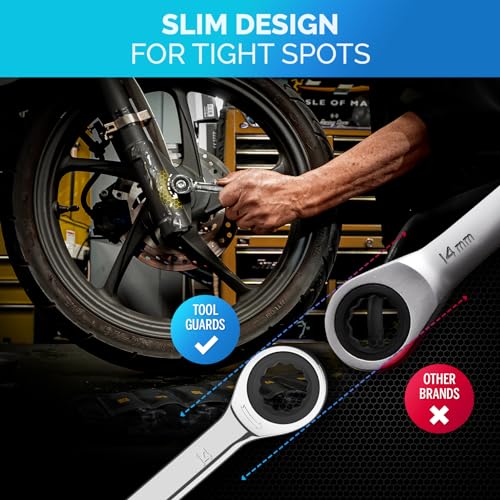 TOOLGUARDS 19mm Wrench - Ratcheting Wrench - Slim Profile - Ratchet Wrench - 100% Lifetime Satisfaction Guarantee - Image 3