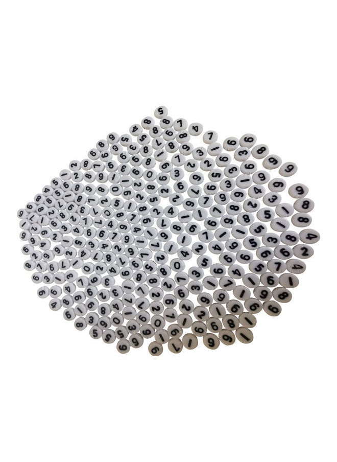 NIBEMINENT - 100 Piece Mixed Acrylic Numbers Flat Round Spacer Beads 0.4x0.6cm - Image 1