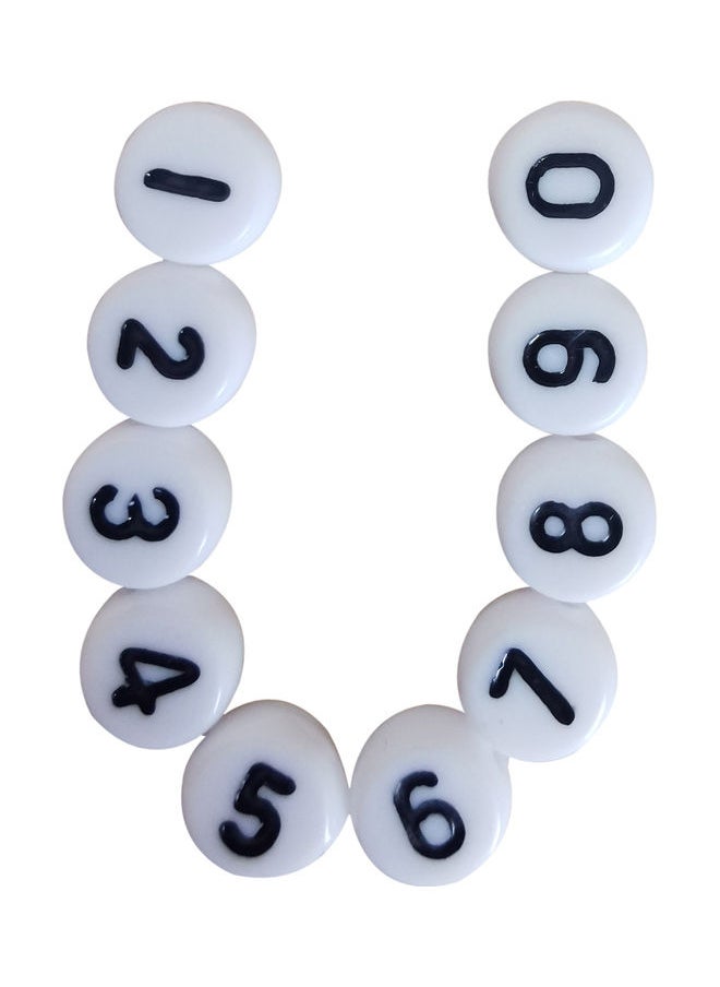 NIBEMINENT - 100 Piece Mixed Acrylic Numbers Flat Round Spacer Beads 0.4x0.6cm - Image 1