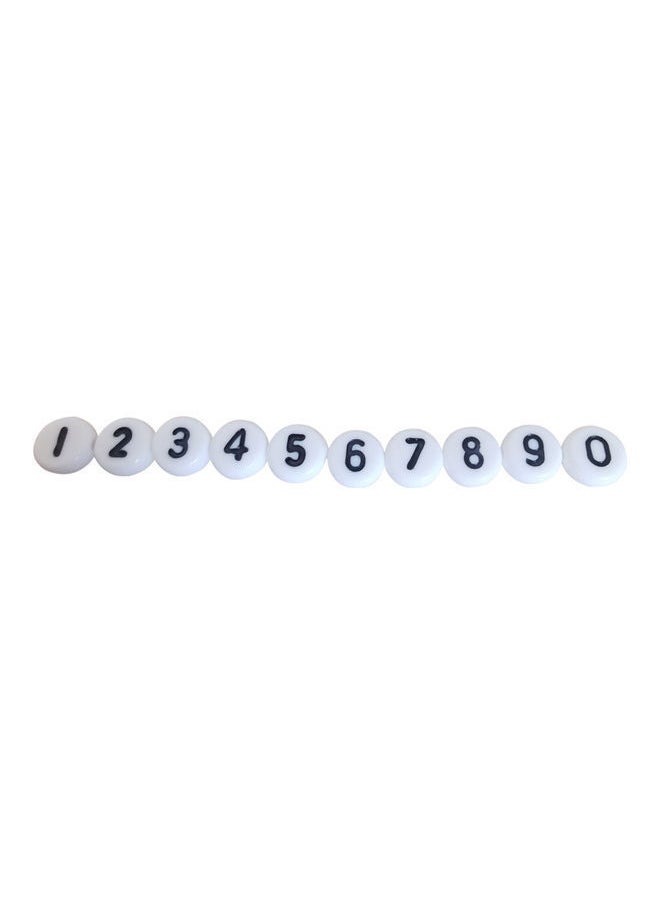 NIBEMINENT - 100 Piece Mixed Acrylic Numbers Flat Round Spacer Beads 0.4x0.6cm - Image 1