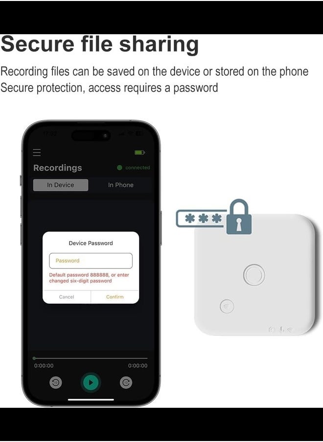 Generic - 32GB Smart Voice Recorder, Voice Activated Recorder with App,microfono espia Phone Recording Device, Bone Conduction Sensing Recording,Wireless Data Transmission for Meeting Lectures Interview (White) - Image 1