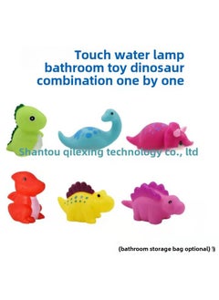 Generic Touch Light-emitting Water Lamp Dinosaur Unicorn Engineering Vehicle Baby Bath Toy With Light Playing Water Animal Suit-Color:Dinosaur Water Lamp 6 Pack B  - Image 2