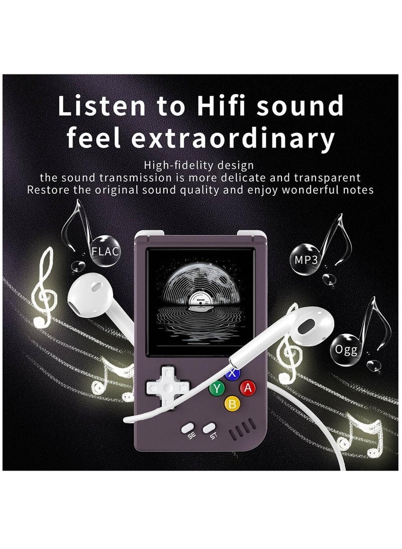 Mini Retro Handheld Game Console, Linux System 1.54 IPS Screen, 64G TF Card Built-in 5405 Classic Games, 1050mAh Battery, Hi-fi Speaker, Aluminum Alloy Portable Game Player (Purple) - Image 3
