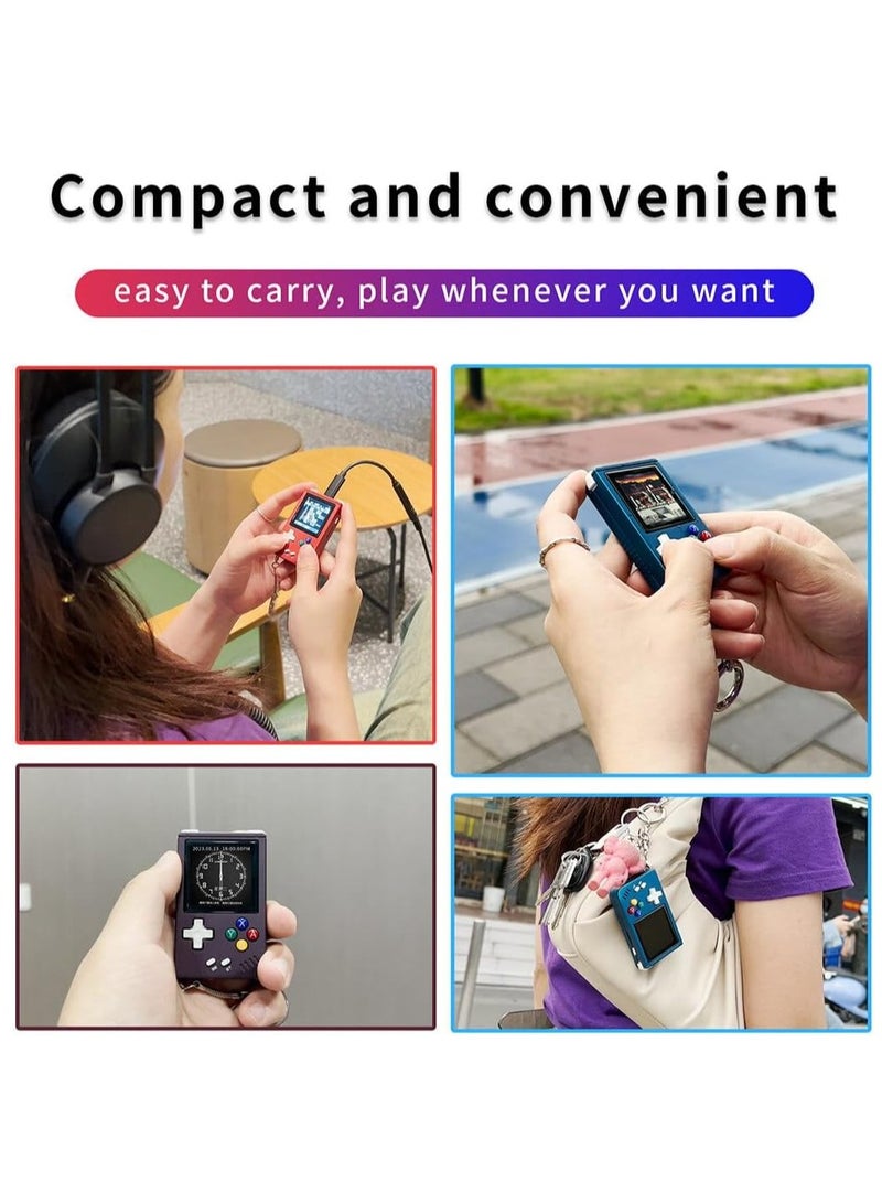 Mini Retro Handheld Game Console, Linux System 1.54 IPS Screen, 64G TF Card Built-in 5405 Classic Games, 1050mAh Battery, Hi-fi Speaker, Aluminum Alloy Portable Game Player (Purple) - Image 2