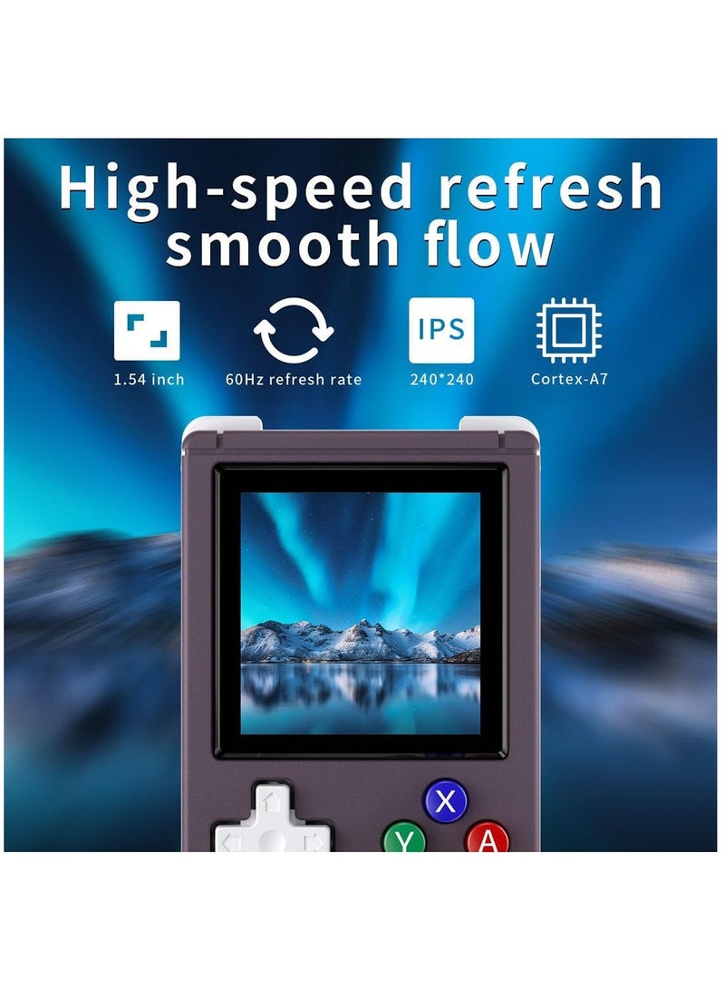 Mini Retro Handheld Game Console, Linux System 1.54 IPS Screen, 64G TF Card Built-in 5405 Classic Games, 1050mAh Battery, Hi-fi Speaker, Aluminum Alloy Portable Game Player (Purple) - Image 5