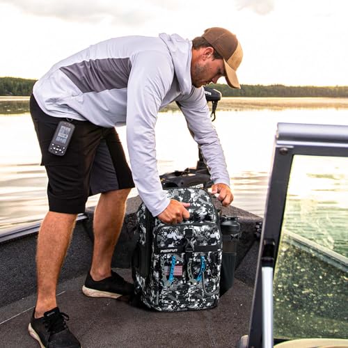 Piscifun Fishing Tackle Backpack with Rod Gear Holder Lightweight Outdoor WaterResistant Fishing Shoulder Storage Bag with Protective Rain Cover Digital Camouflage - Image 3