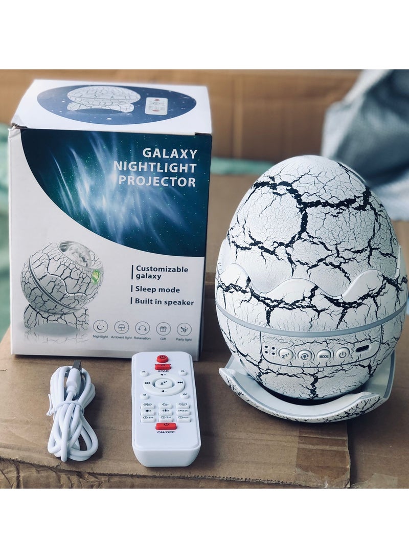 Dinosaur Egg Galaxy Star Projector with Wireless Music Player – Starry Night Light with White Noise, Nebula Effects, Timer, and Remote Control – Ideal Gift & Bedroom Decoration for Kids and Adults - Image 1