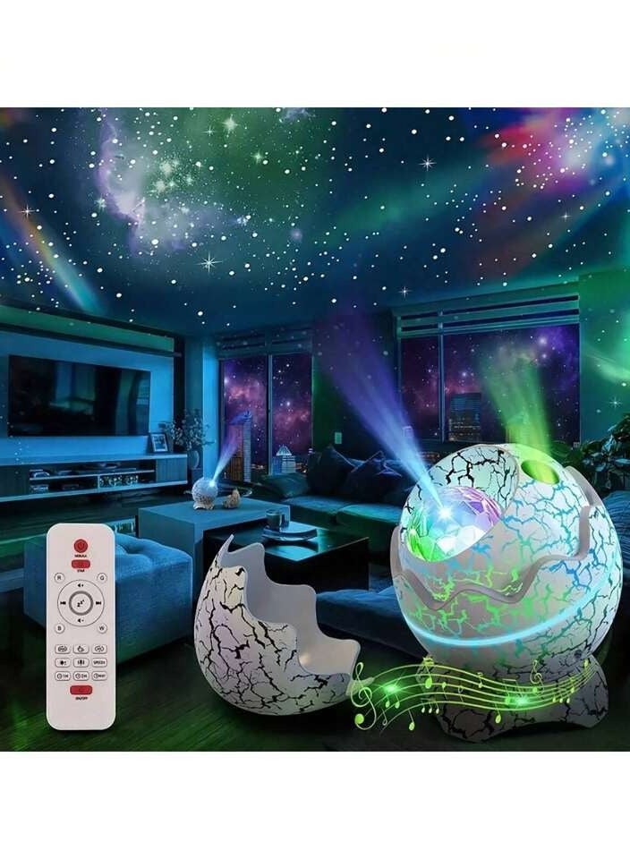Dinosaur Egg Galaxy Star Projector with Wireless Music Player – Starry Night Light with White Noise, Nebula Effects, Timer, and Remote Control – Ideal Gift & Bedroom Decoration for Kids and Adults - Image 2