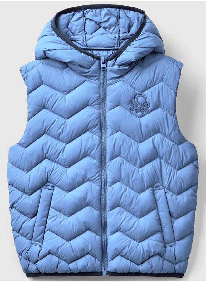 Benetton - Padded vest with hood - Image 1