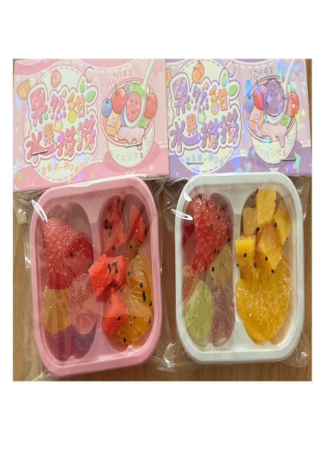 JOLLITY LLC - Fruits Platter Handmade Silicone for Stress Relief Squishy Toy Mochi Taba Squishy New Fidget Pinching Toy 2 pcs - Image 1