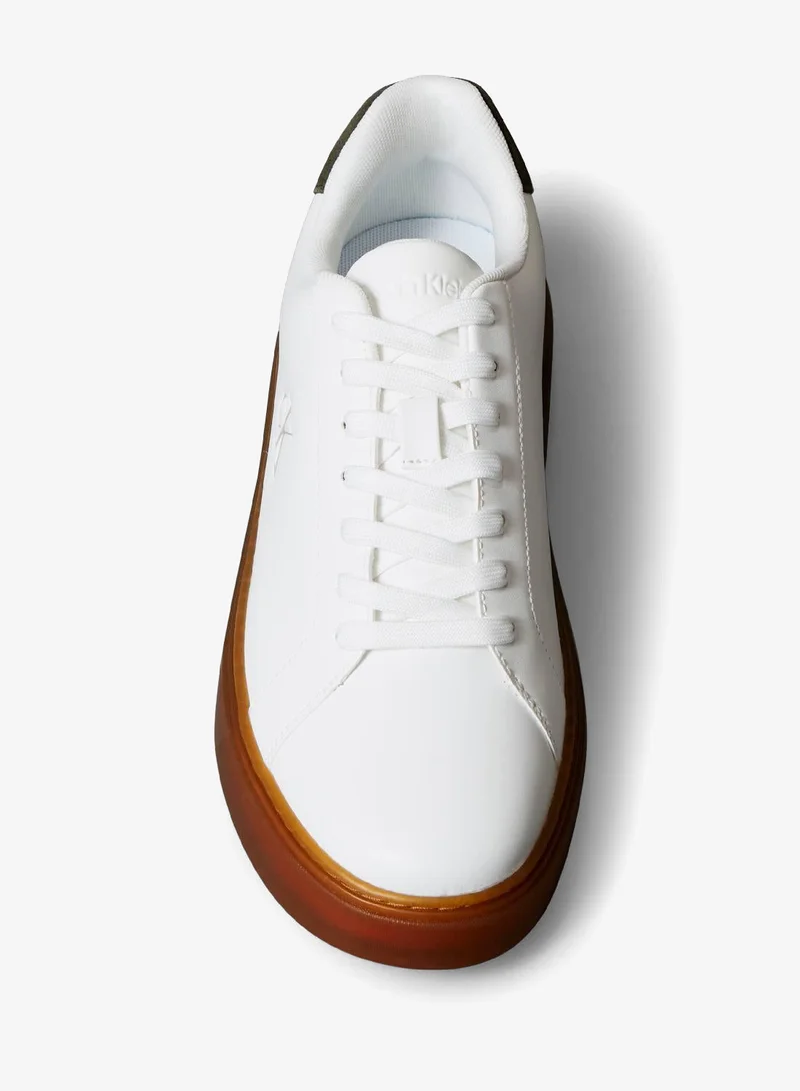Calvin Klein Jeans Leather Signature Logo Trainers