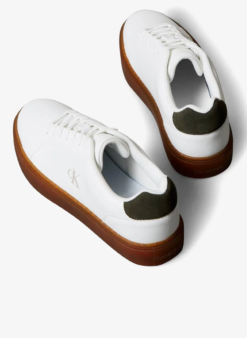 Calvin Klein Jeans Leather Signature Logo Trainers