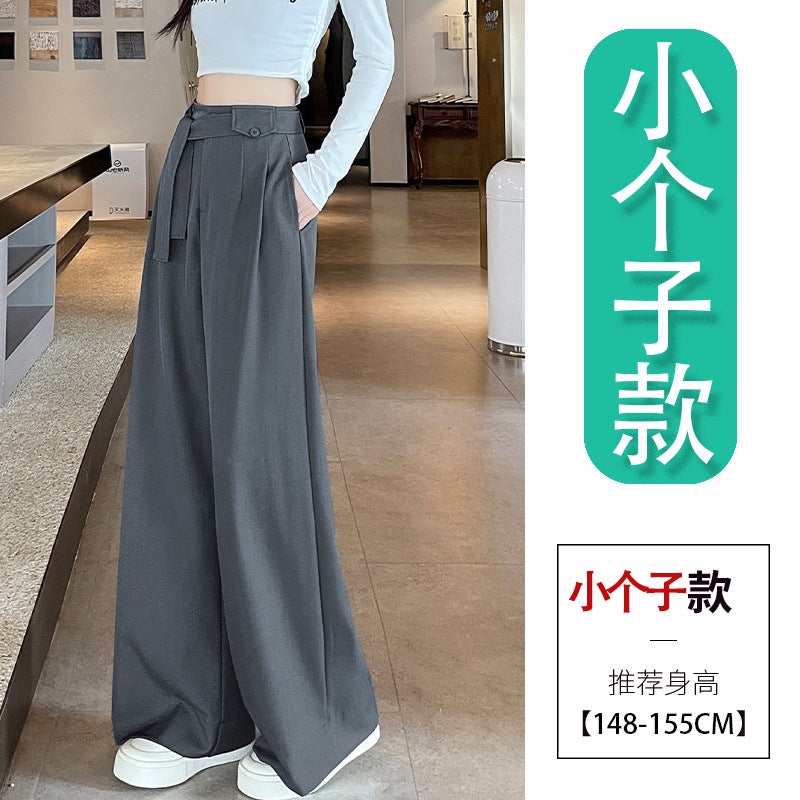 Belt-Tied Suit Pants Loose Wide-Leg Pants Fashion Casual Long Pants Multi-Color Multi-Size Small Tall - Image 1