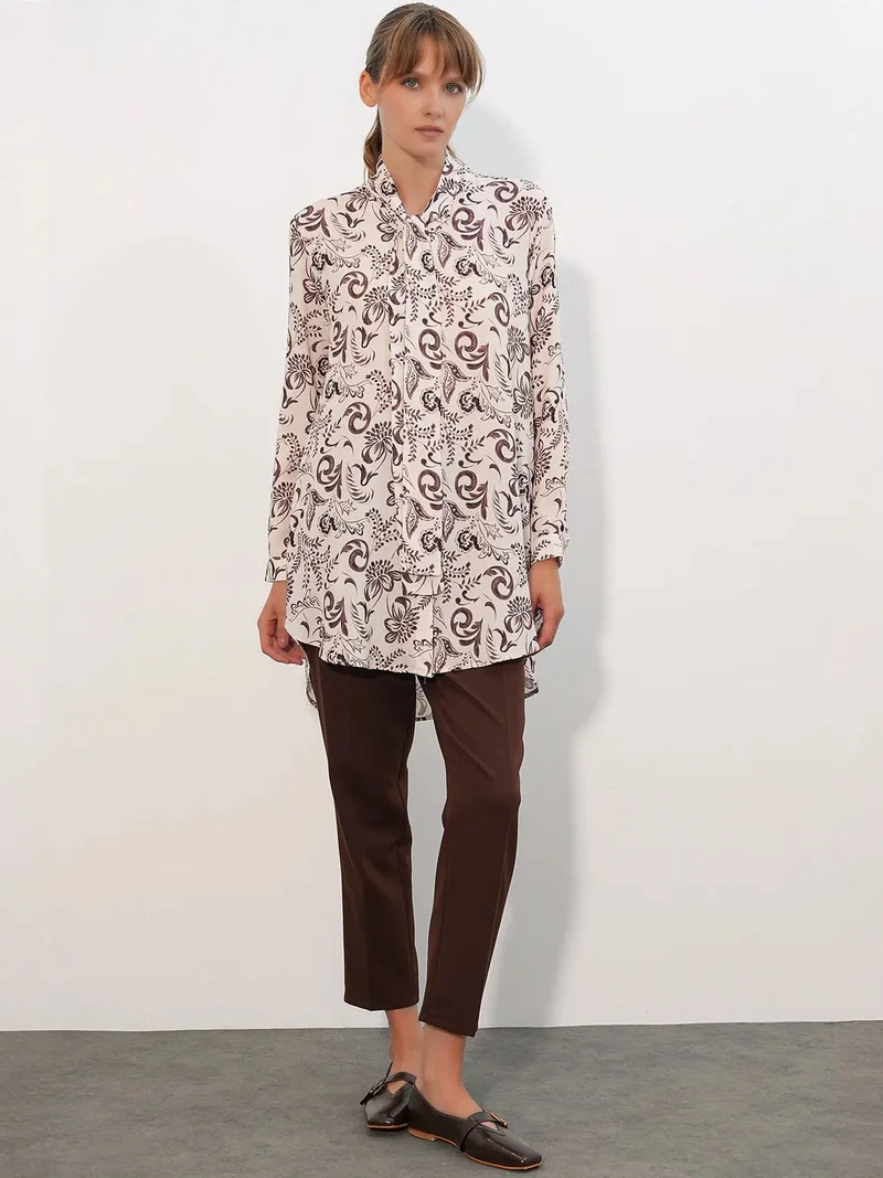 BIG DART BDART Long Floral Viscose Shirt