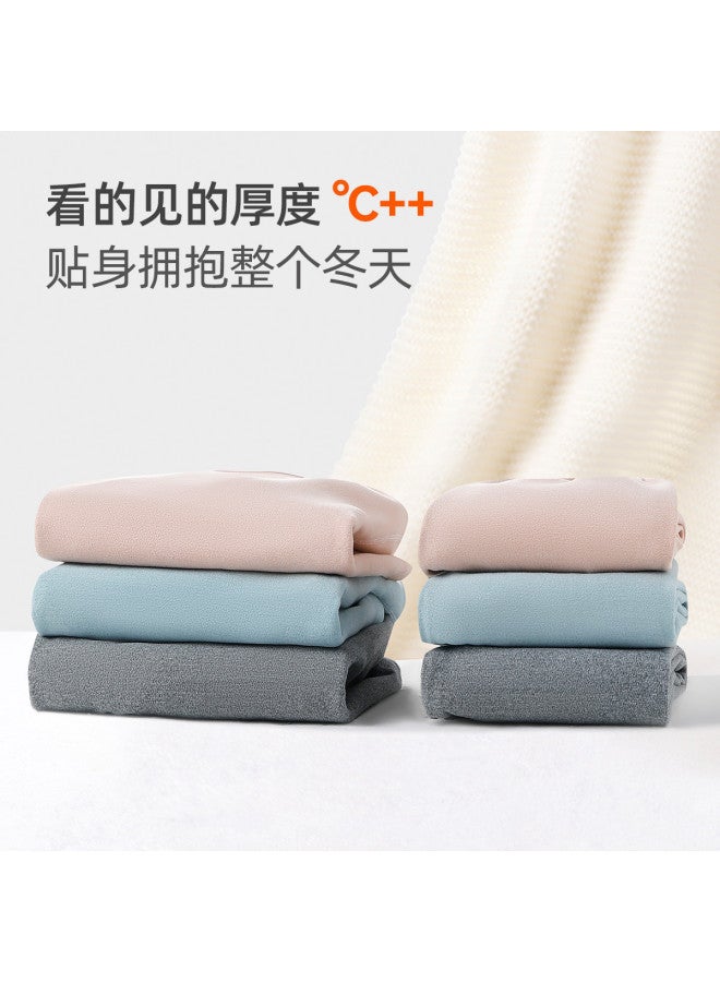 YISHUANGER A Standard Children's Thermal Underwear Set Girls' Base Layer Heat-generating Warm Fleece Autumn Winter Thermal Underwear Two-piece Winter Style - Image 4