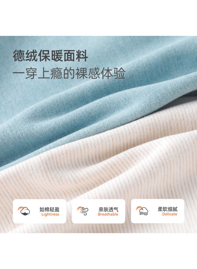 YISHUANGER A Standard Children's Thermal Underwear Set Girls' Base Layer Heat-generating Warm Fleece Autumn Winter Thermal Underwear Two-piece Winter Style - Image 5
