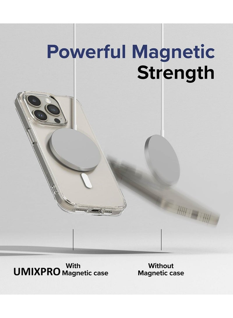 UMIXPRO Magnetic Case for iPhone 15 Pro 6.1-Inch, MagSafe Compatible, Shockproof Clear Back - Image 4
