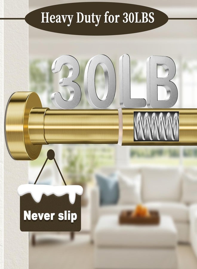 YNL Tension Curtain Rod 34-66 inches-Never Rust, Non-Slip, No Drill Adjustable Spring Tension Rod for Laundry Door Closet Stainless Steel, Brushed Gold - Image 3