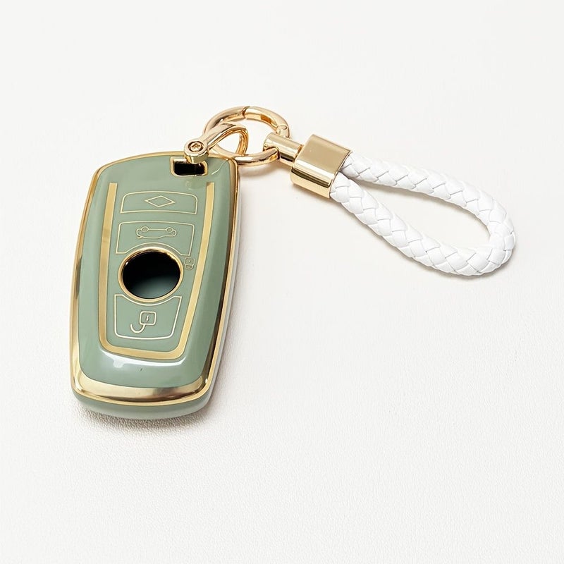 Gray Blue TPU Key Fob Cover Case Compatible For Bmw X1 X3 X4 X5 X6 1 2 3 4 5 6 7 Series With Keychain - Image 4