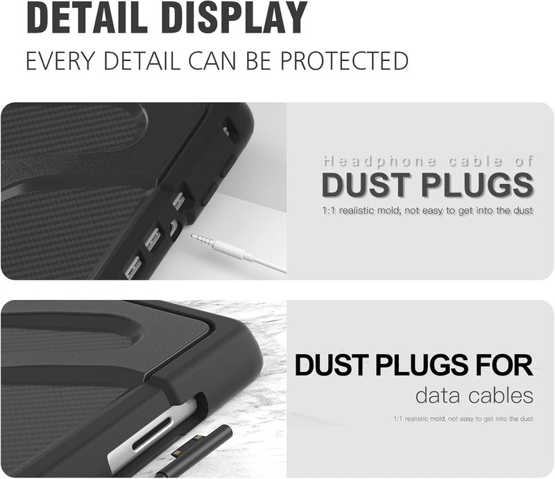 Excefore Case For Microsoft Surface Pro 8 13-Inch 2021, Shockproof Rugged Protective Case With Rotating Kickstand, Hand Strap, And Pen Holder, Compatible With Type Cover Keyboard - Image 5