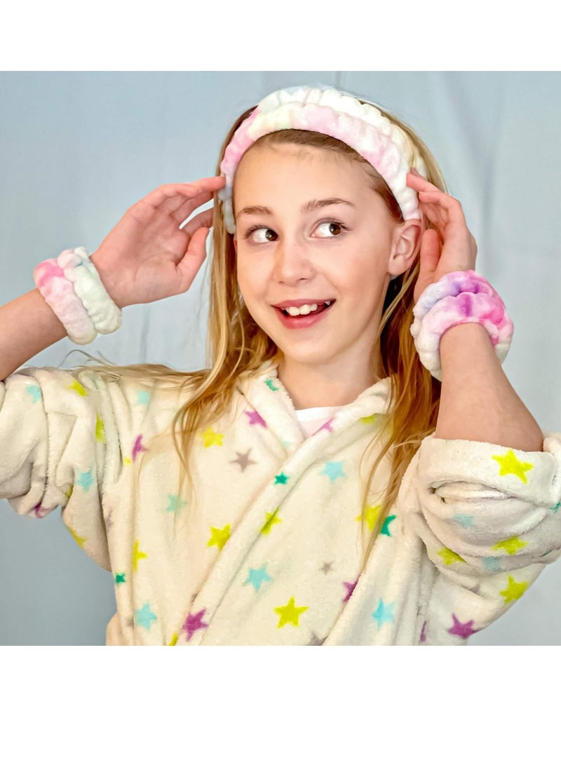 Loquat Face Spa Wash Headband and Wristband Set for Women，Face Washing Set Wrist Towels and Headband Set Face Wash Accessories - Image 4