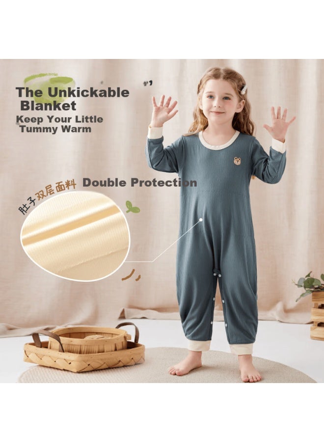 Shanbaomay Spring And Summer Children's Onesie Pajamas, Soft Youkesi Boys And Girls Baby Home Wear, Belly Protection, Cream White, Size 150 - Image 2