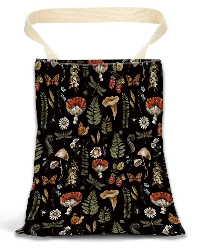 ANKVRP Hanging Car Trash Can Bag - Boho Brown Mushroom Design, Back Seat Organizer for Travel, Camping, Vehicle Accessories - Image 1