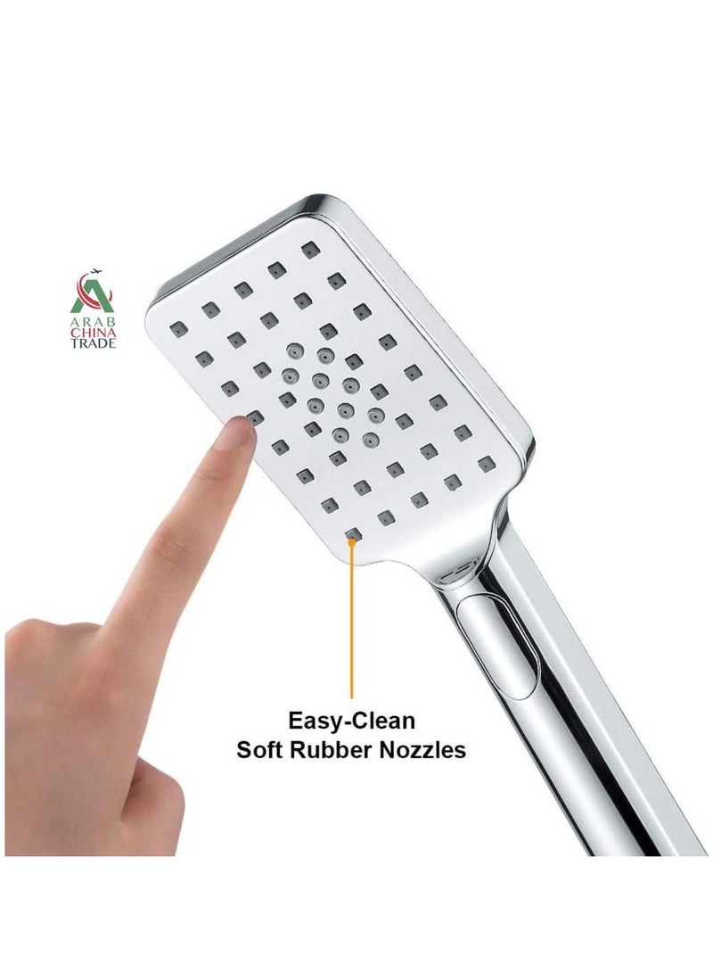 ACT Square 3 Functions Chrome Rainfall Handheld Shower Head - Image 2