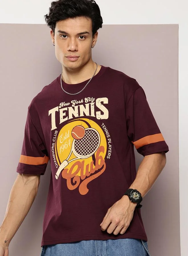 Dillinger Men Oversized Short Sleeve Printed T-Shirt