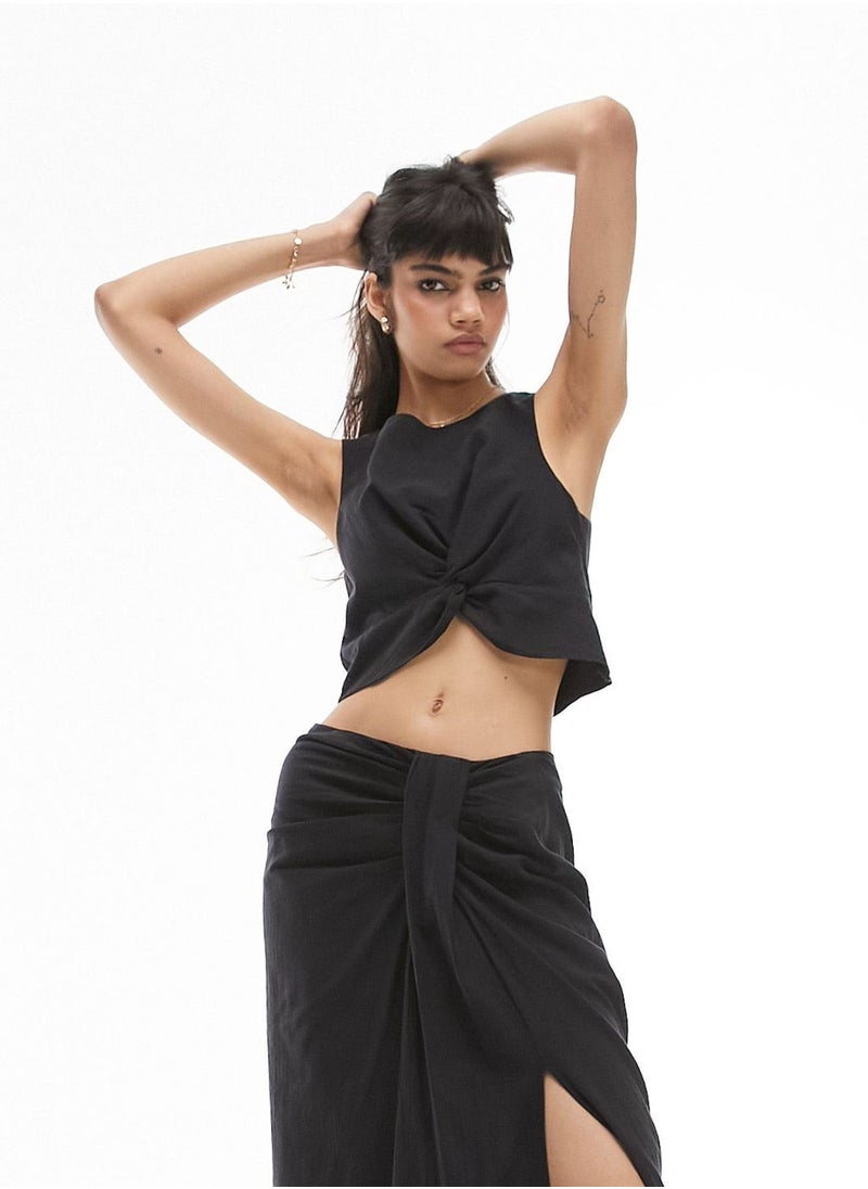 TOPSHOP Front Knot Detail Top  - Image 1